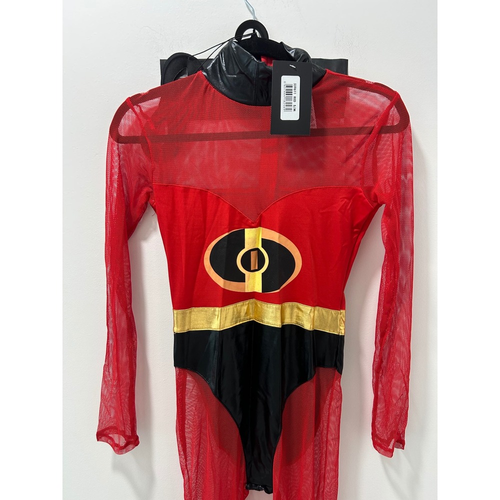 Fashion Nova Call Her Cool 3 Piece Superhero Halloween Costume Set Red Black SM